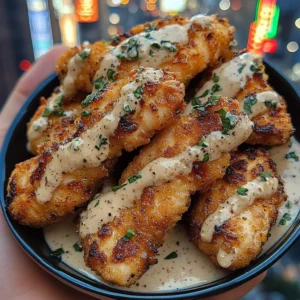 Garlic Butter Chicken Strips with Creamy Ranch Sauce