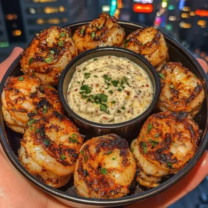 Garlic Butter Shrimp Poppers with Spicy Ranch Dip