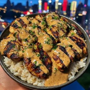 Grilled Chicken Rice Bowls with Chipotle Lime Sauce