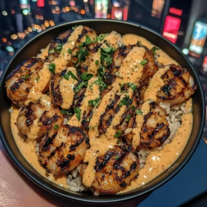Grilled Shrimp Rice Bowls with Spicy Mango Sauce