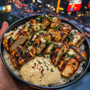 Honey Garlic Chicken Rice Bowls with Chili Ranch Dip