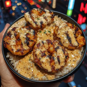 Honey Garlic Shrimp Rice Bowls with Creamy Chili Sauce