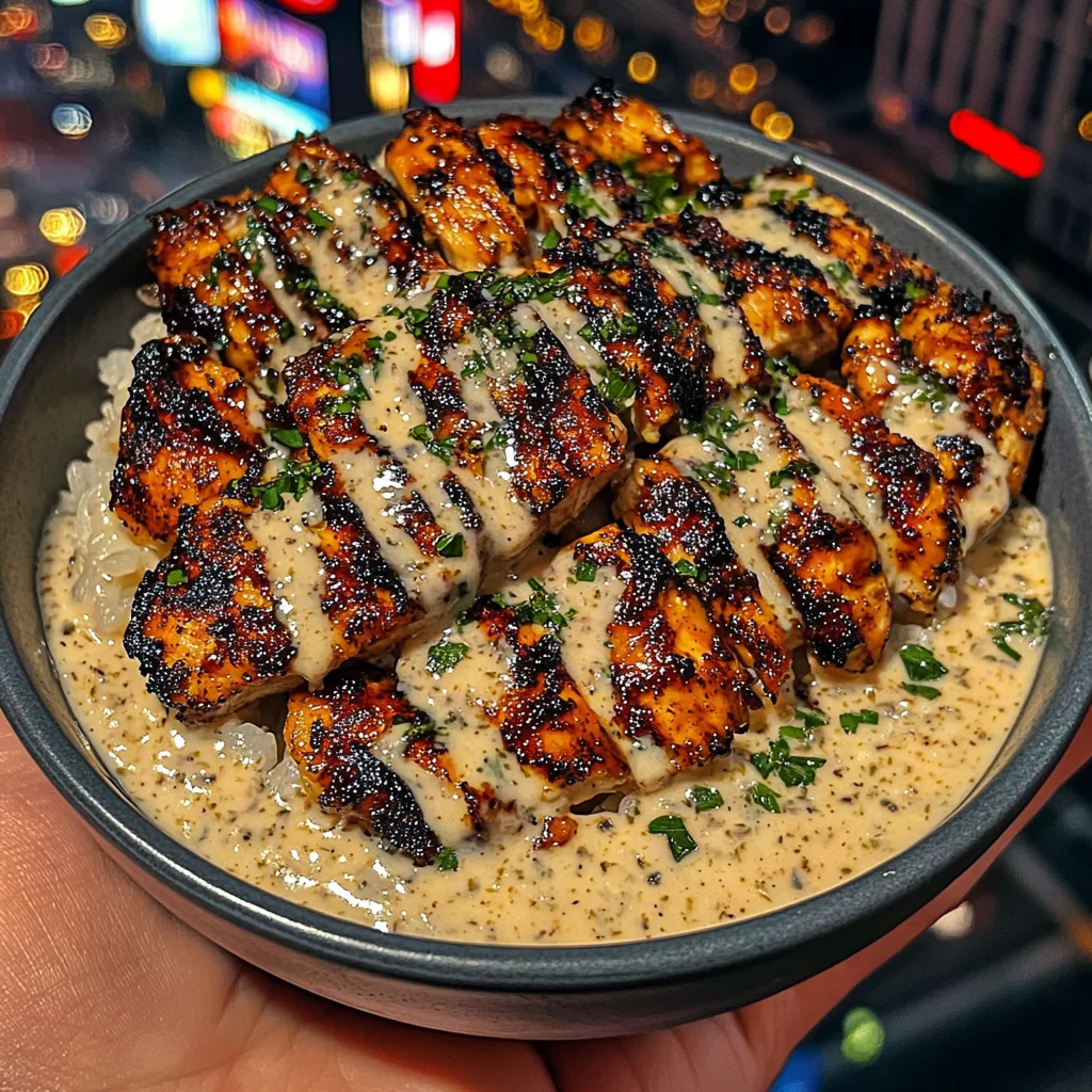 Honey Mustard Chicken Rice Bowls with Garlic Herb Dip