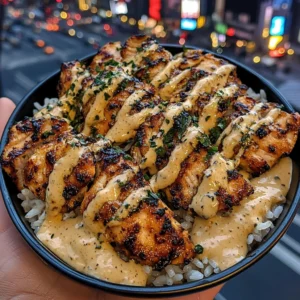 Honey Mustard Chicken Rice Bowls with Zesty Ranch Sauce