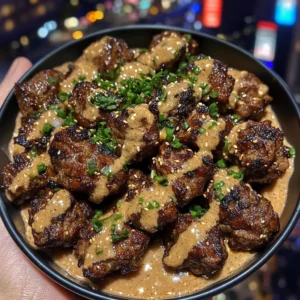 Korean BBQ Beef Bites with Sesame Garlic Sauce