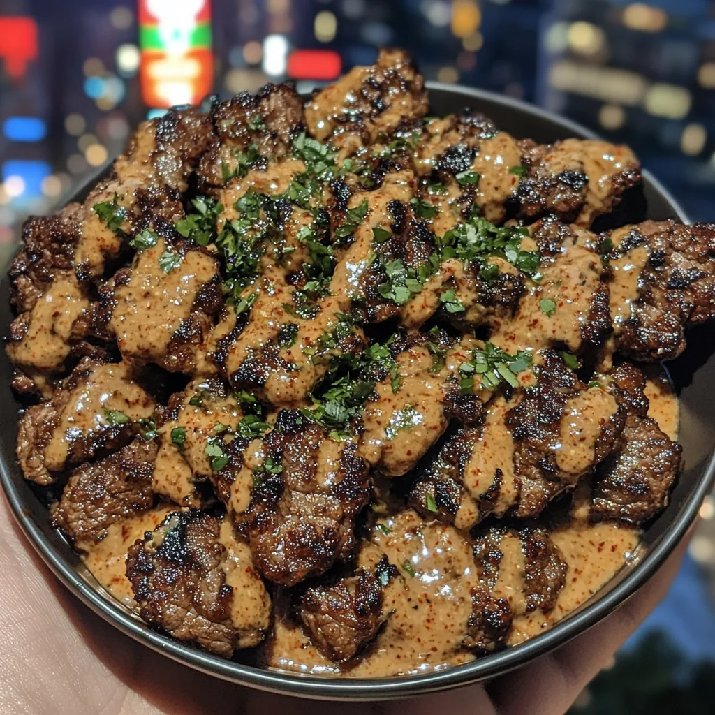 Korean BBQ Beef Bites with Spicy Chili Garlic Sauce