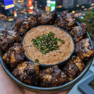 Korean BBQ Beef Bites with Spicy Sesame Dip
