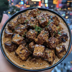 Korean BBQ Beef Cubes with Spicy Soy Dip