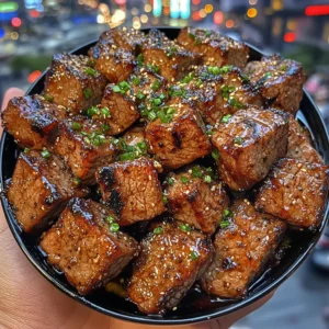 Korean BBQ Beef Cubes with Sweet Soy Garlic Sauce
