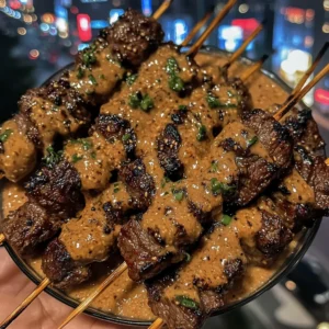 Korean BBQ Beef Kebabs with Spicy Sesame Sauce