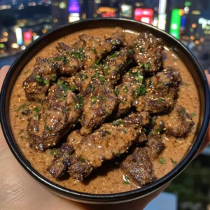 Korean BBQ Beef Tips with Spicy Gochujang Dip