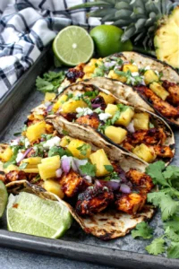 Sheet Pan Chicken, Chipotle & Pineapple Tacos