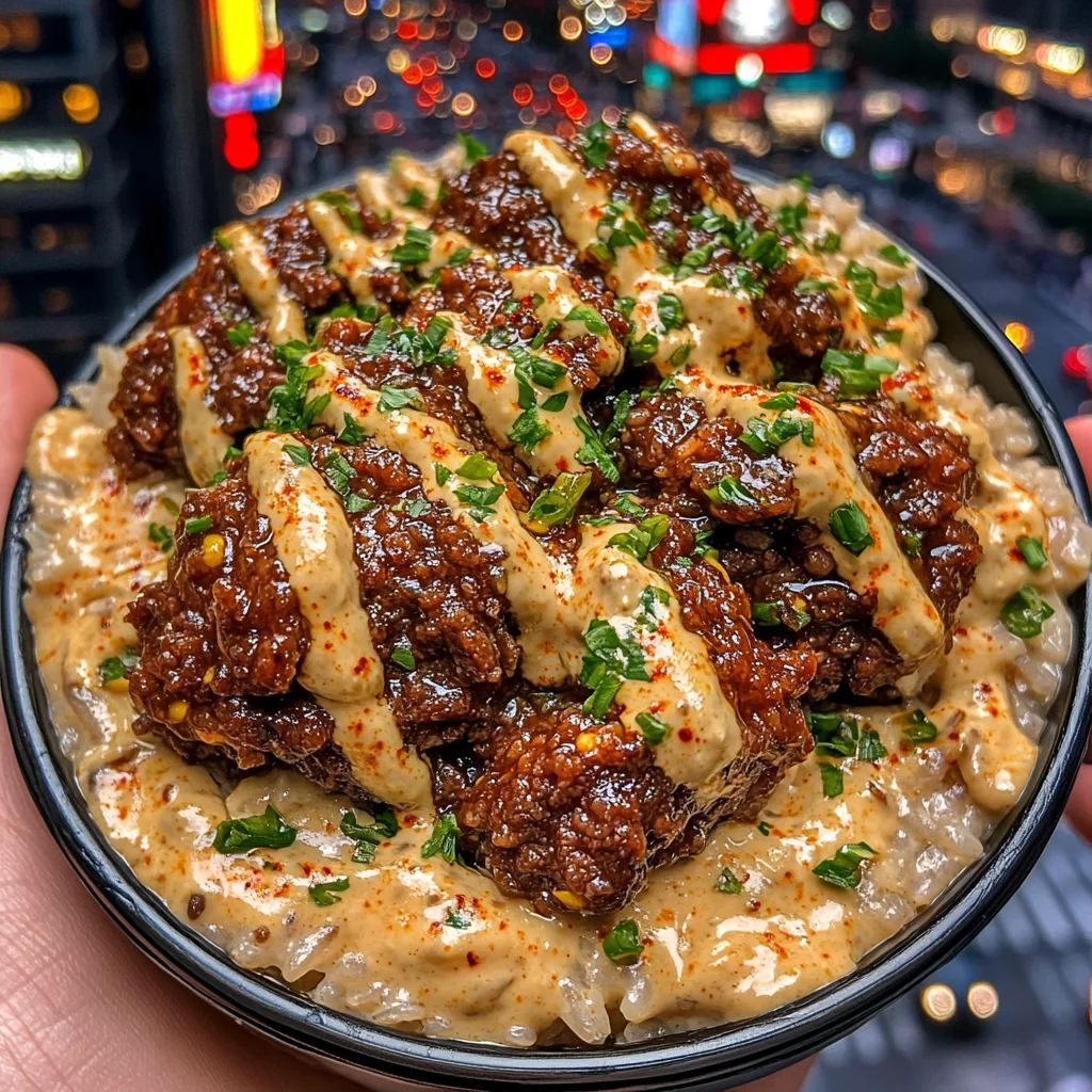 Spicy Beef Rice Bowls with Smoky Chili Garlic Sauce