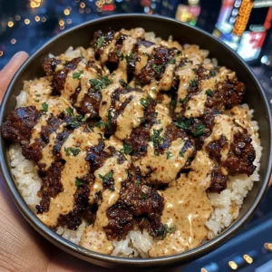 Spicy Beef Rice Bowls with Sweet Chili Garlic Sauce