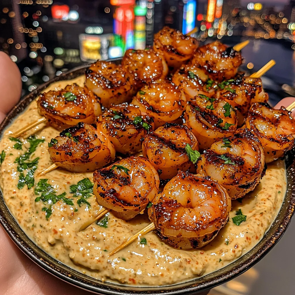 Spicy Chili Shrimp Skewers with Tangy Lime Dip