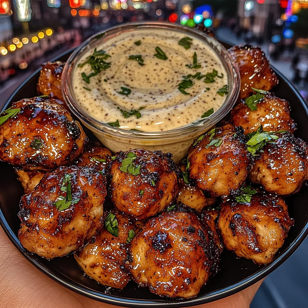 Spicy Honey Chicken Bites with Creamy Garlic Ranch Dip