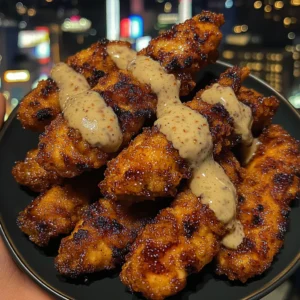 Spicy Honey Chicken Strips with Creamy Ranch Sauce