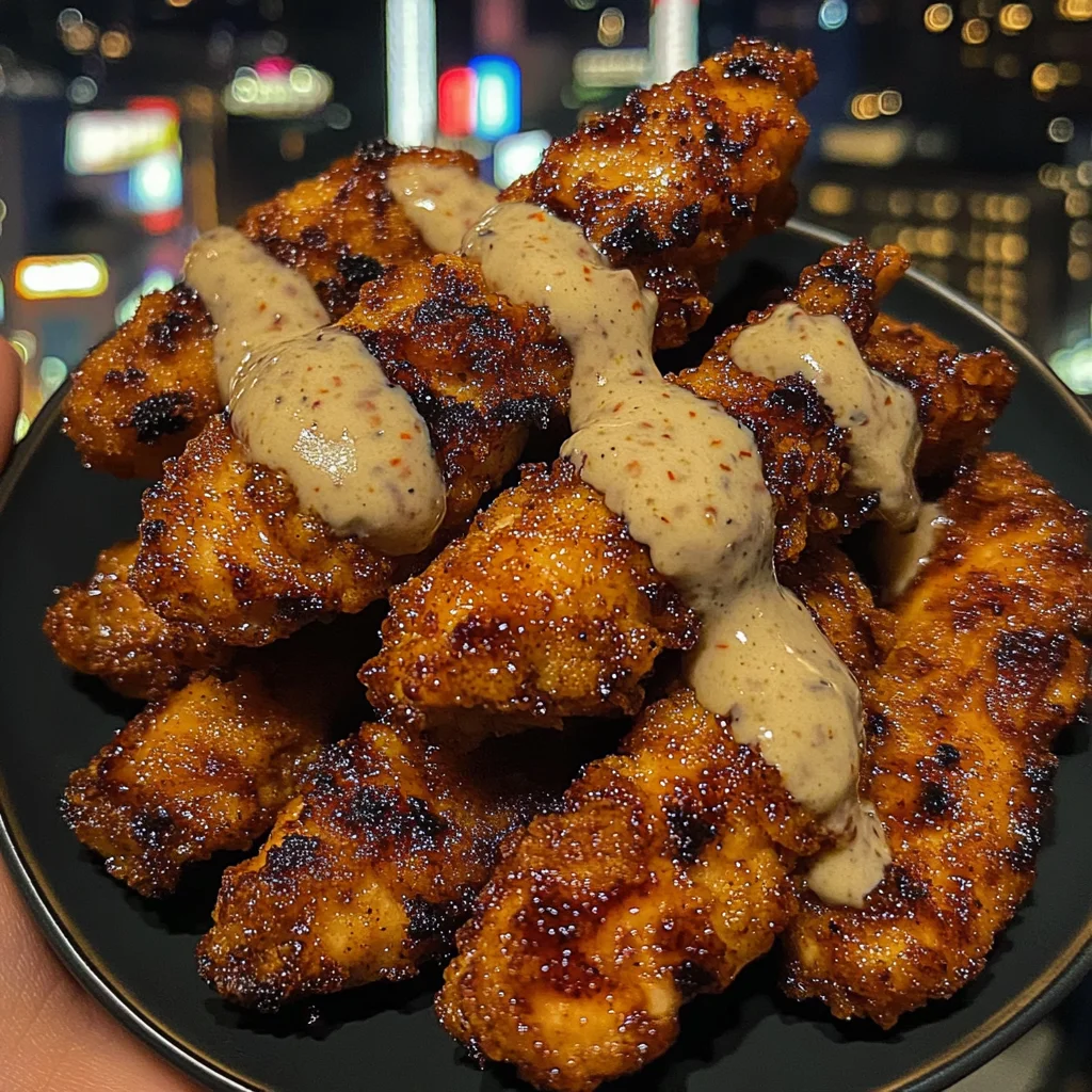 Spicy Honey Chicken Strips with Creamy Ranch Sauce