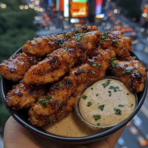 Spicy Honey Glazed Chicken Tenders with Ranch Dip