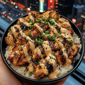 Spicy Teriyaki Chicken Rice Bowls with Wasabi Mayo