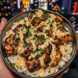 Sriracha Honey Chicken Rice Bowls with Garlic Aioli