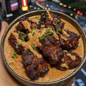 Sticky Honey Soy Beef Bites with Creamy Gochujang Dip