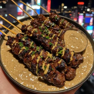 Sticky Sweet Beef Skewers with Ginger Dipping Sauce