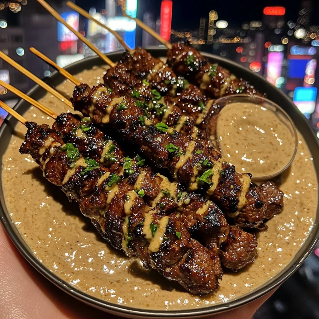 Sticky Sweet Beef Skewers with Ginger Dipping Sauce