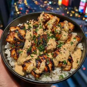 Sweet Chili Chicken Rice Bowls with Creamy Ginger Sauce