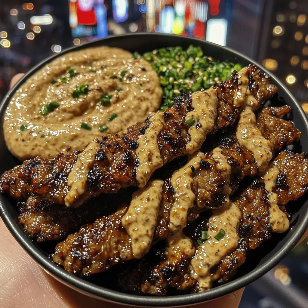 Sweet Soy Glazed Beef Strips with Ginger Dip