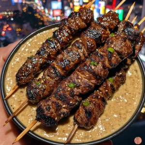 Sweet Teriyaki Beef Skewers with Ginger Soy Dip