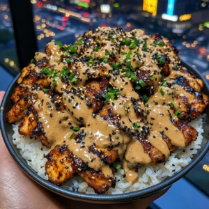 Sweet Teriyaki Chicken Rice Bowls with Sesame Garlic Sauce