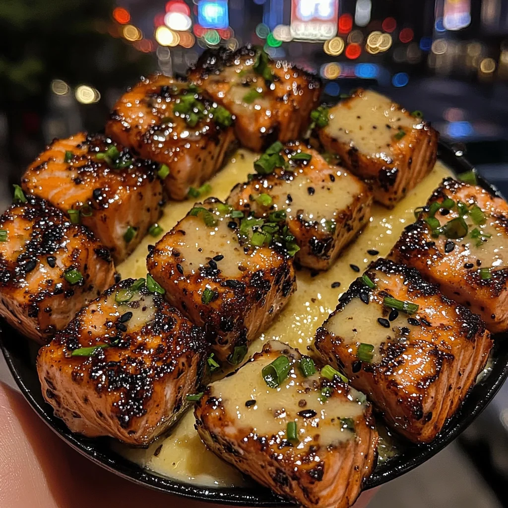 Sweet Teriyaki Salmon Bites with Pineapple Dip