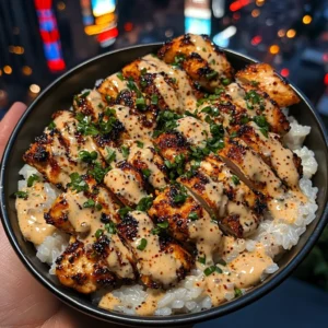 Sweet and Spicy Chicken Rice Bowls with Chili Honey Sauce