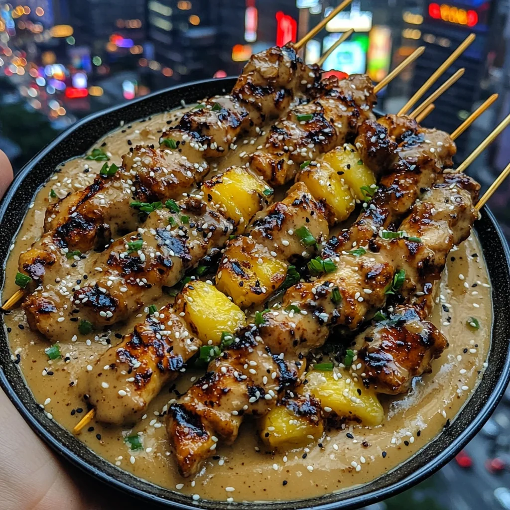 Teriyaki Glazed Chicken Skewers with Pineapple Sauce