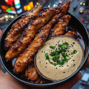 Teriyaki Glazed Chicken Tenders with Creamy Soy Dip
