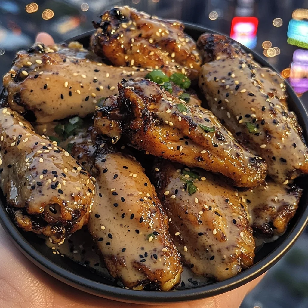 Teriyaki Glazed Chicken Wings with Sesame Sauce
