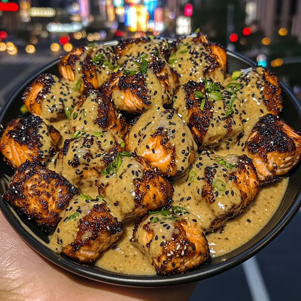 Teriyaki Salmon Bites with Citrus Sesame Sauce