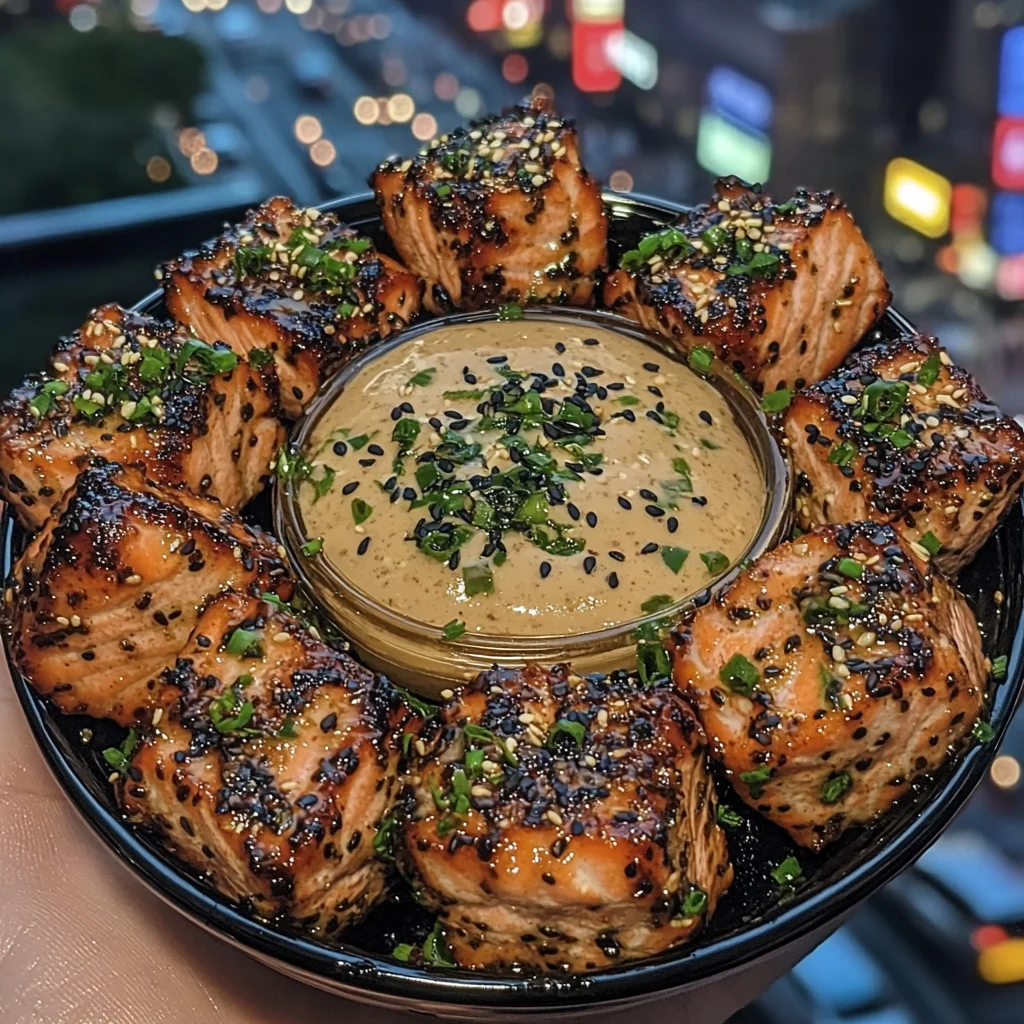 Teriyaki Salmon Bites with Sesame Ginger Dip