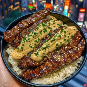 Teriyaki Steak Strips Rice Bowls with Spicy Ginger