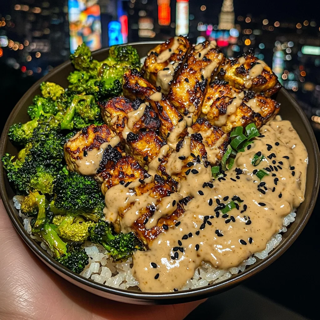 Teriyaki Veggie Rice Bowls with Ginger Sesame Dressing