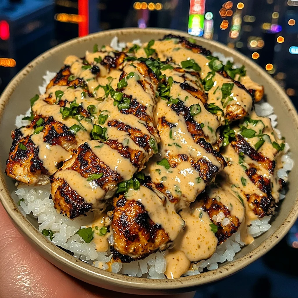 Thai Chicken Rice Bowls with Coconut Lime Sauce