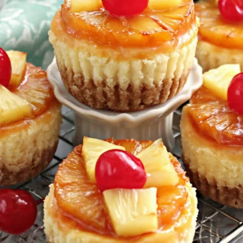 The Best Recipe for Mini Pineapple Upside-down Cheesecakes