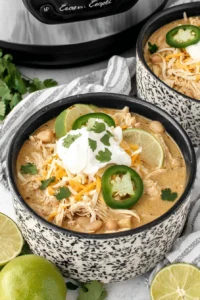 The Easiest Crockpot White Chicken Chili with Cream Cheese recipe