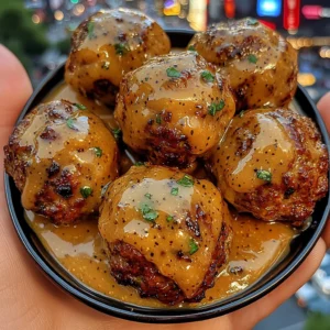 BBQ Meatballs with Smoky Honey Mustard Sauce