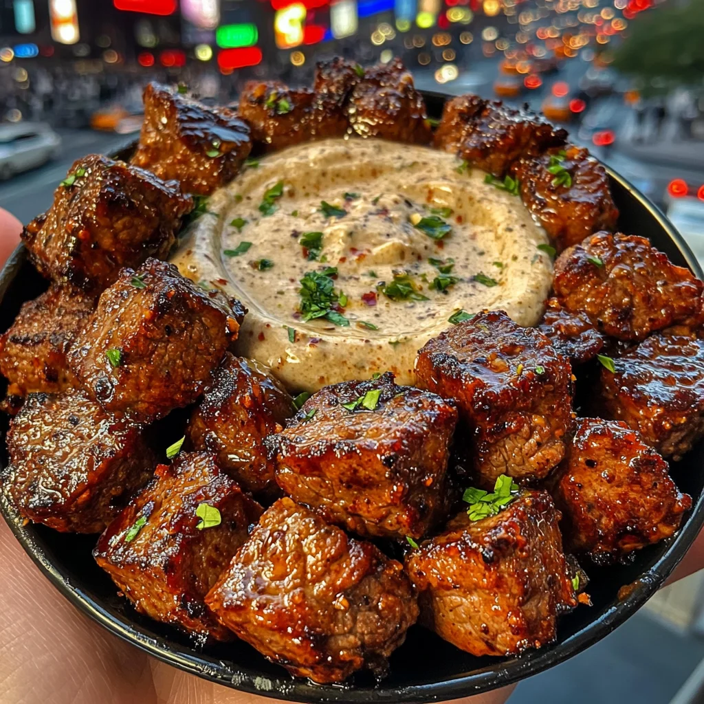 Crispy Beef Cubes with Smoky Chili Lime Dip