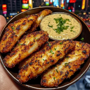 Crispy Cajun Fish Strips with Tartar and Lime Dip
