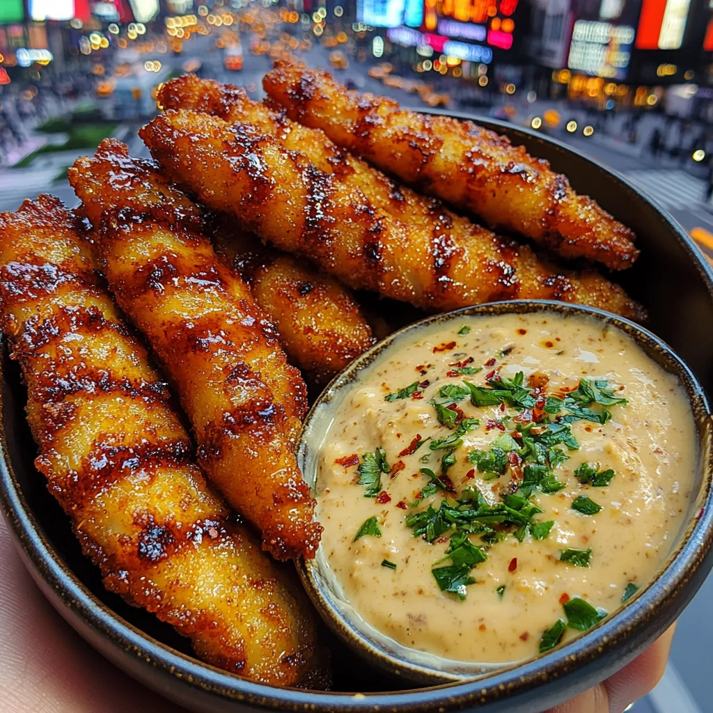 Crunchy Fish Strips with Tangy Garlic Butter Dip