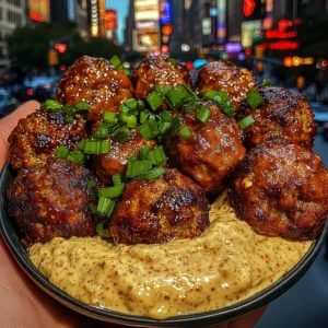 Crunchy Meatballs with Spicy Remoulade Dip