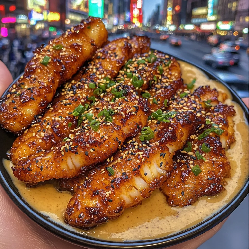 Crunchy Sesame Cod Strips with Sweet Ginger Sauce